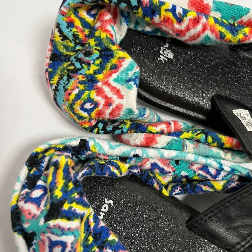 Sanuk‎ Sandals Yoga Sling Mat Size 8 Thong Fabric Flip Flop Flats